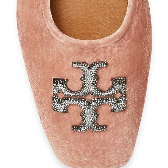 Tory Burch Eleanor Crystal Ballet Flat Shoes Meadowsweet Pink Women's Size 9 BOX - Picture 11 of 13